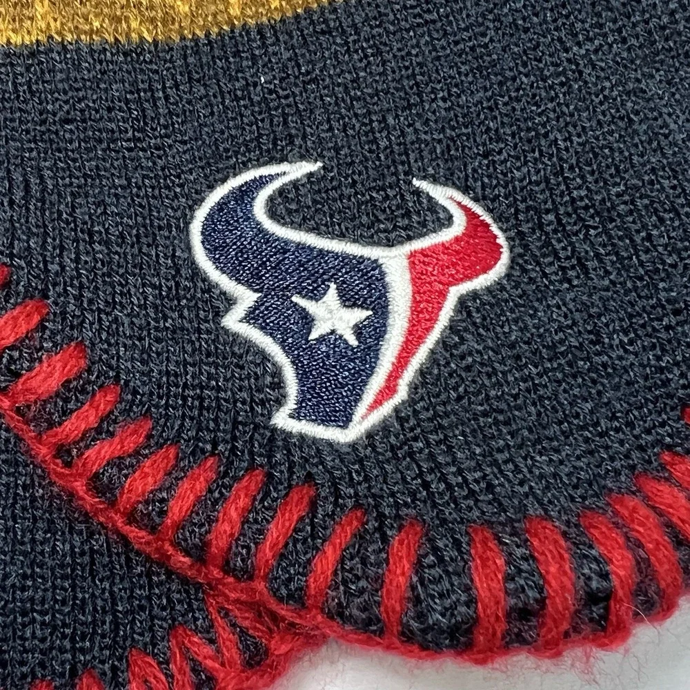 Houston Texans Infant NFL Team Apparel Winter Hat Flap Ear Pom Embroidered Logo‎